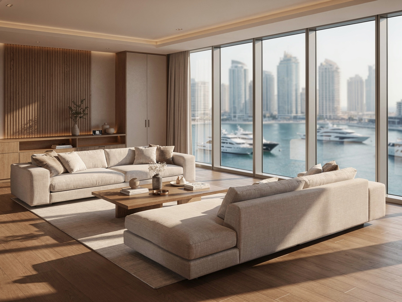 A golden-hour penthouse interior from a FireSocial reel